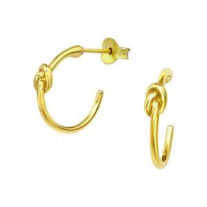 14k Gold Vermeil Knot Half Hoop Earrings​